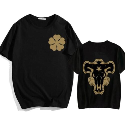 Black Clover T-shirt Black Clover Black Bulls Tees Cotton Hip Hop Men Women Tops