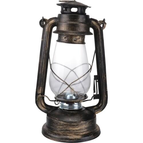 Retro Iron Kerosene Lamp Portable Hanging Lantern Outdoor Camping Light (Bronze)