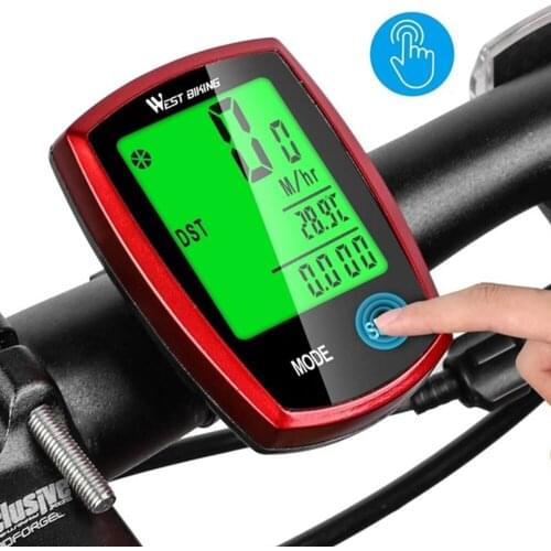 Outdoor Cycling Waterproof Bike Wired Computer MTB Motorcycle Odometer Stopwatch Speedometer Watch Touch Button Digital Rate