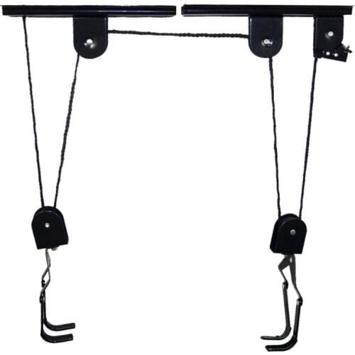 45 lbs Strong Bike Bicycle Bike Bicycle Lift Ceiling Mounted Hoist Storage Garage Hanger Pulley Rack Metal Lift Assemblies Wall