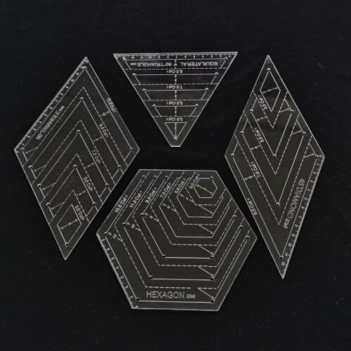 Patchwork Ruler Quilting Rule High Grade Transparent Acrylic Rulers Yardstick Cloth Cutting Rulers DIY Sewing Tools 4pcs