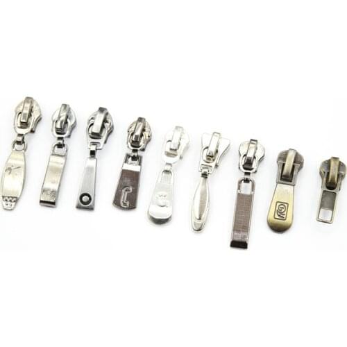 Multi-function full silver 5# clothes copper zipper puller Resin zipper nylon zipper metal zipper puller head 20pcs/lot