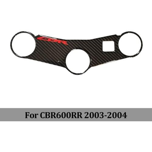 Motorcycle Pad Triple Tree Top Clamp Upper Front End Car Stickers For Honda CBR600RR F5 2003-2004 CBR 600 RR Carbon Fiber Decals