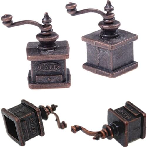 New 1/12 Dollhouse Miniature Kitchen Vintage Coffee Grinder For Doll Gift