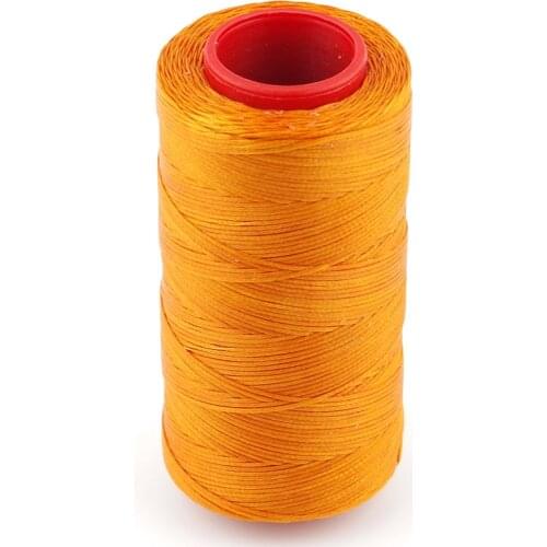 Orange 250 Meter 1mm Flat Waxed Wax Thread Cord Sewing Craft for DIY Leather Hand Stitching 7