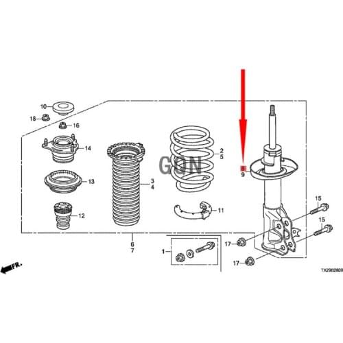 Front shock absorber 2012-Hon daC IIM OCI VIC Nitrogen damper for electric vehicle Hatchback Fit front and rear shock absorbers