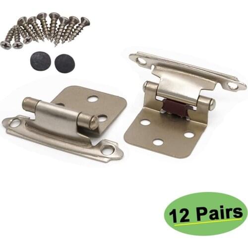 Self Closing Cabinet Hardware Cabinet Hinges Satin Nickel Concealed Cabinet Hinges Cabinet Door Hinges 12 Pair(24 Pack)