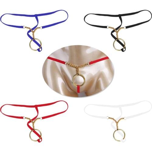 Gay Men Sexy Underwear Lingerie Bikini G-string Underpants O-rings Low-waist Crotchless Mens Thongs and G strings Sissy Panties