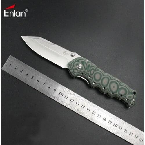 Enlan EW078 Folding Knife 8Cr13Mov Blade G10 Handle Outdoor Survival Tactical bushcraft Knife Collection EDC Tool