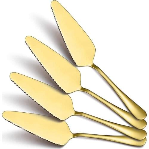 Wedding CakeKnife Stainless Steel Gold Cake Cutter Wedding Cake Cutting Set Cake Service Set 4 Pieces