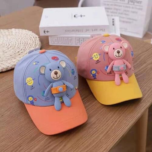 2021 Spring Summer Kids Baby Boys Girl Cap Cartoon Bear Baseball Caps For Children Beach Newborn Baby nfant Sunshade Casual Hat