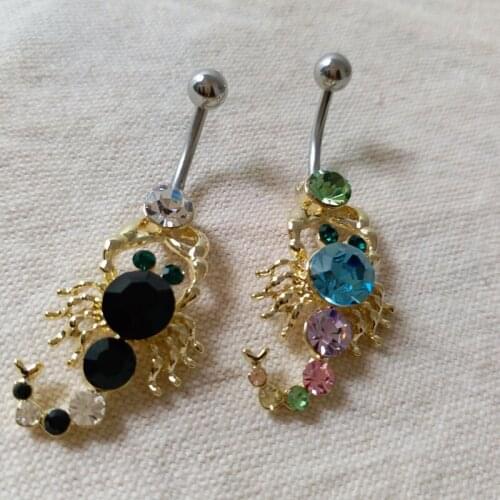 High Quality Scopion Navel Ring Surgical Steel Piercing Belly Button Rings Beautiful Animals Navel Piercing Sex Body Jewelry