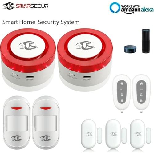 WIFI Smart Home Security System 2xSiren 2xPIR Sensor 3x Door Contact