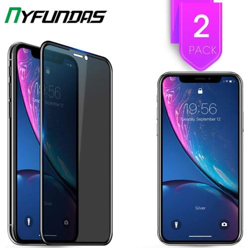 2PCS Privacy Screen Protector for iPhone XR X XS Max 8 Plus 7 6 6S Anti Spy Tempered Glass Full Cover Protection Protective Film