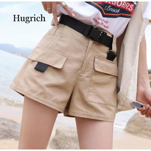 Plus Size Women Summer Shorts with Belt 2020 Fashion Casual Streetwear Cargo Shorts Feminino Bf Style Army Green Short Femme