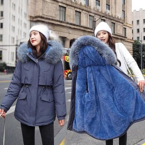Hooded winter jacket women parkas 2021 long warm casual coats women jackets fur collar outerwear basic jackets female coats