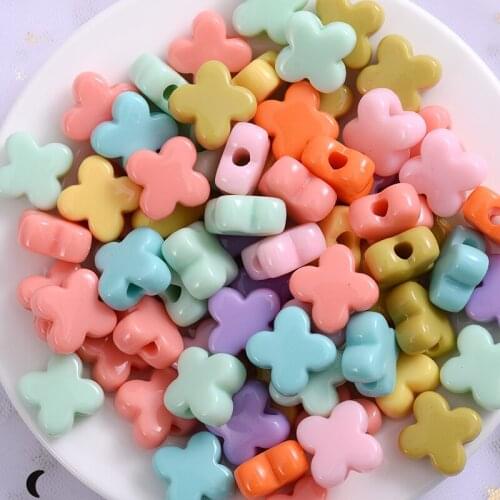 10-60Pcs Mixed Cute Cartoon Clover Shape Acrylic Beads Charm Loose Spacer Beads For Jewelry Making DIY Bracelet Accessories