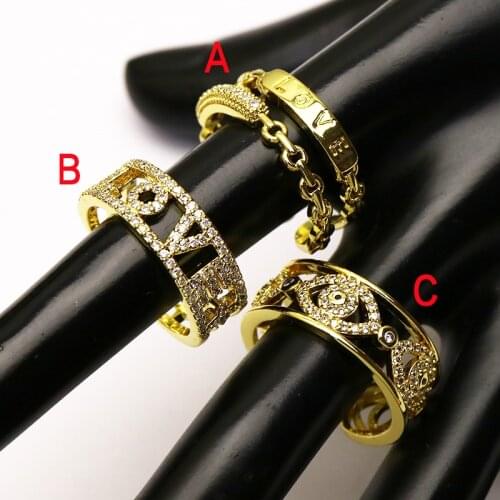 10 Pcs Fashion Zircon Mix Love series Open jewelry rings jewelry rings Gift for women jewelry Gift fashion 51359