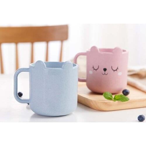 150ml Safety Wheat Cute Baby Milk Cup Cartoon Animal Bear Panda Cat Baby Kids Feeding Milk Water Tea Cup Mug