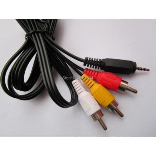 20 pcs 2.5mm 4 Pole Mini AV Plug to 3 Color RCA Male Plug Adapter Audio Video Cable 150cm