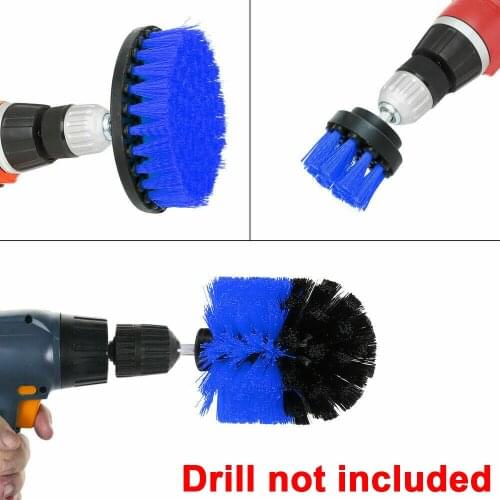 3pcs/set Electric Drill Brush Scrubber Kit Bathroom Tile Grout Scrubber Cleaning Drill Nylon Brushes Tub Cleaner washing Tool