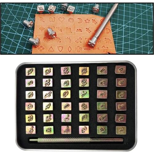 36pcs Steel Alphabet Number Letters Stamp Punch Set For Leather English Letter Printing Art Craft Handmade Carving Tools