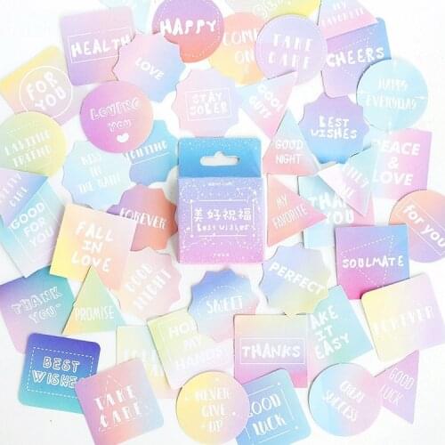 45 Pcs/Set Colorful Best Wishes Mini Sticker Cartoon Mobile Decorative Stickers Scrapbooking DIY Craft Stickers