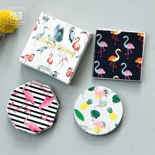 45pcs/lot cute color flamingo mini paper sticker decoration DIY album diary planner scrapbooking label sticker kawaii stationery