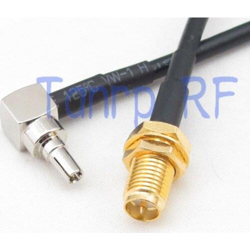 6FEET RP-SMA female to CRC9 male right angle RF adapter connector 2M Pigtail coaxial jumper cable RG174 extension cord