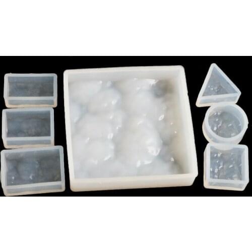 7pcs Cabochon Gemstone Pastry Silicone Mold For Cake Decoration Cupcake Topper Polymer Clay Crafting Resin Epoxy