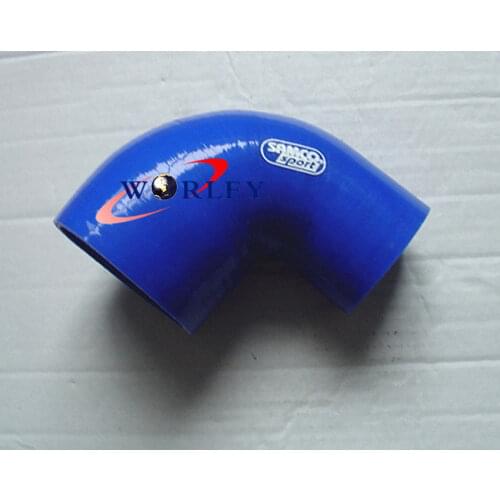 76mm 3" to 102 mm 4" Turbo intake pipping silicone hose reducer elbow 90 degree BLUE