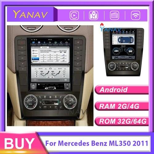 Car stereo audio radio player For-Mercedes-Benz ML350 2011 tesla style android car multimedia video DVD player vertical screen