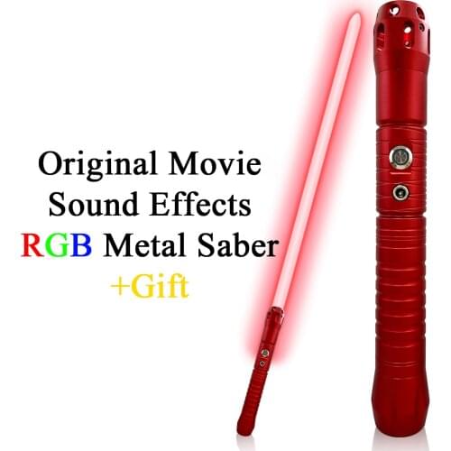 Blaster Lock-Up Light Sword Force FX 11 Color 7 Original Movie Sound Red Metal Handle RGB Automatic Color Changing Kids Toy