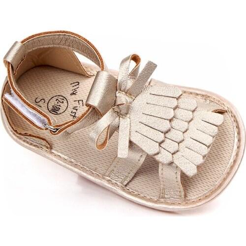 Hot Baby Girl Shoes Summer Sandals Princess Fringe Tassel Newborn First Walkers Soft Sole Infant Bebe Toddler Girls Shoes Gold