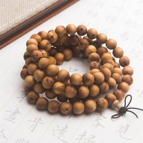 Natural Agilawood Aloeswood Wood Round Bead Prayer Bead Bracelet Women Men Bless You 9mm Drop Shipping