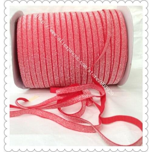 Stretch Frosted Metallic Velvet Ribbon Hot Red Sparkle Ribbon 3/8" Elastic Glitter Velvet Ribbon