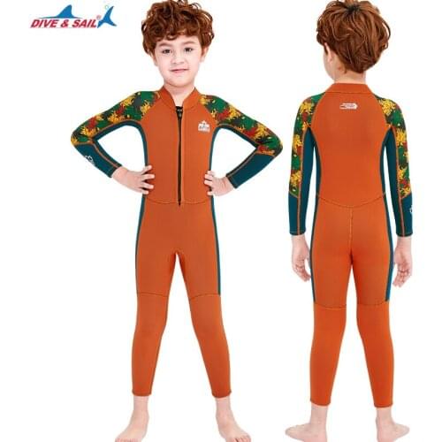 Wetsuits Kids and Youth Vigor 2.5mm Neoprene Full Suits Long Sleeve Surfing Swimming Diving Swimsuits Keep Warm Front Zip