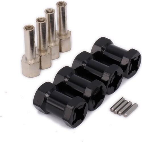 Wheel Hex Hub 12mm 25mm Extension Adaptor x 4 Longer Combiner Coupler For 1/10 RC Crawler Parts Axial SCX10 CC01 Jeep Wrangler
