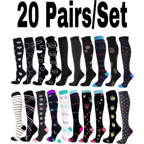 Dropship Compression Stockings Fit For Sports Socks Men Women Atheletic Nurse Varicose Veins Knee Stockings For Football Running