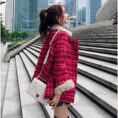 Lihuaque Women's Plaid Coats