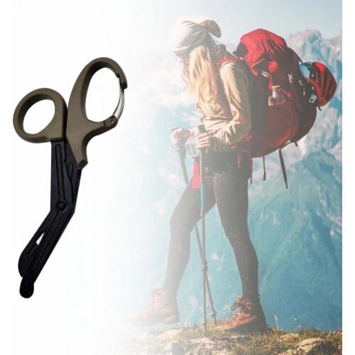 Stainless Steel Multifunctional Emergency Rescue Scissors with Fine Teeth for Outdoor camping Versatile scissors Hanging buckles