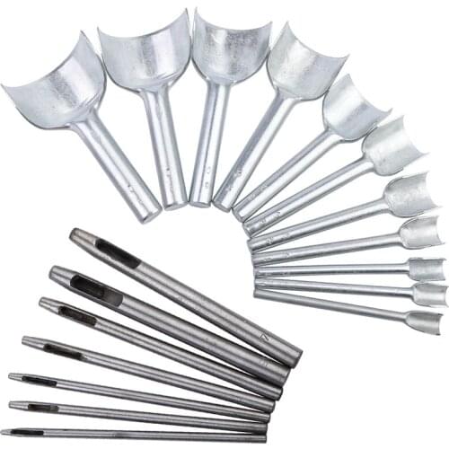 LMDZ Half Round Cutter Punch Oval Shape Hole Punch Set Leather Hollow Hole Puncher Arc-shaped Punch Leather Craft Tools