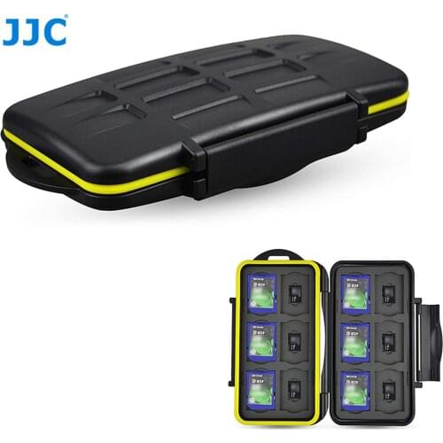JJC Water-Resistant Anti-Shock Holder Storage SD Memory Card Case Protector Cover with Carabiner for 12 SD & 12 Micro SD Cards
