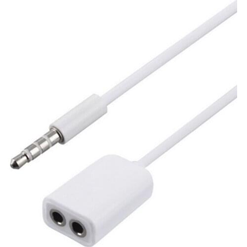 Wholesale 1000PCS Universal WHITE New 3.5mm Earphone Headphone M1 to 2 Dual For Audio Splitter Cable Adapter Jack Wholesale