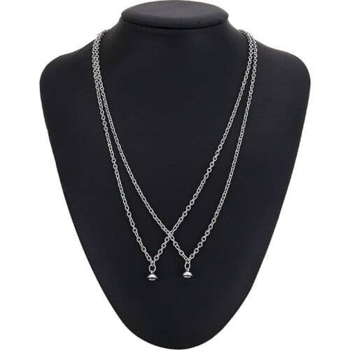 Stainless Steel Magnet Attractive Couple Pendant Necklace Set Titanium Steel Simple Chain Necklaces for Women Men Jewelry