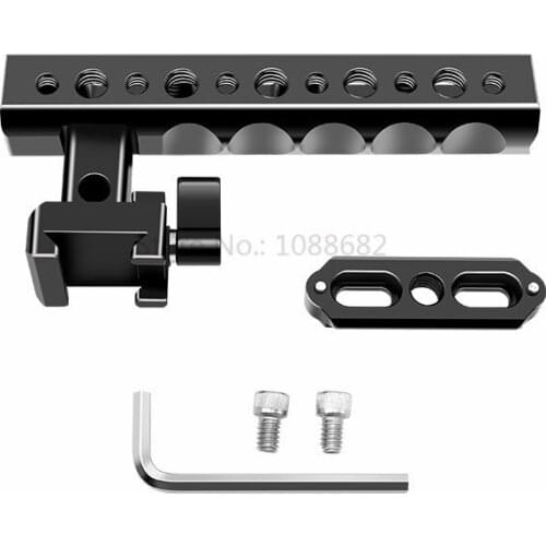 Jadkinsta Camera Cage Lifting Handle with Cold Hot Shoe Low Angel Photography Bracket Holder With 1/4 3/8