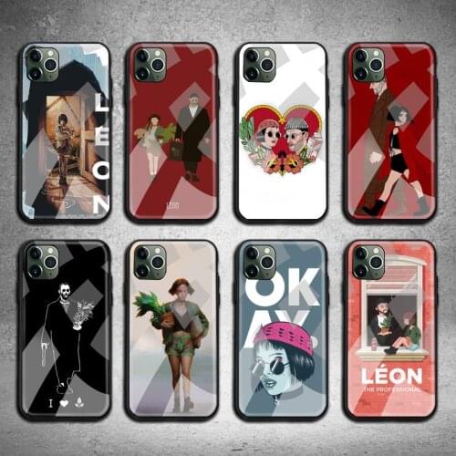 Popular movies Leon Mathilda Phone Case Tempered Glass For iPhone 12 pro max mini 11 Pro XR XS MAX 8 X 7 6S 6 Plus SE 2020 case