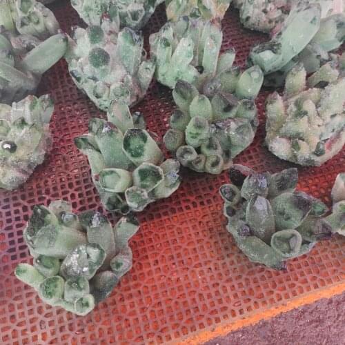 Natural green ghost quartz crystal cluster healing crystals raw gemstone specimen for home&office decoration fengshui