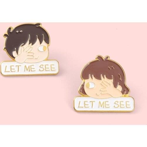 Simple avatar badge creative cartoon alphabet alloy paint accessories wholesale