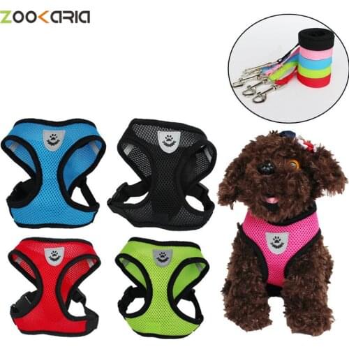 Pet Cat Dog Harness Small Medium Dog Collar Walking Lead Leash for Cat Puppy Harnesses Dogs Mesh Chest Strap Vest Adjustable